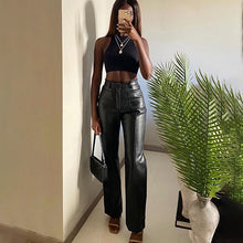 Load image into Gallery viewer, Women&#39;s Vintage Faux Leather Pants
