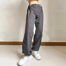 Load image into Gallery viewer, Women&#39;s Grey Cut Out Cargo Pants
