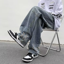 Load image into Gallery viewer, Men&#39;s Vintage Flame Printed Jeans
