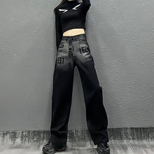 Load image into Gallery viewer, Women&#39;s Graphic Washed Black Jeans
