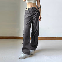 Load image into Gallery viewer, Women&#39;s Grey Cut Out Cargo Pants
