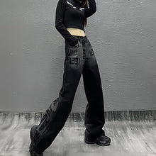 Load image into Gallery viewer, Women&#39;s Graphic Washed Black Jeans
