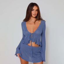Load image into Gallery viewer, Women&#39;s Long Sleeve Two Piece Mini Set
