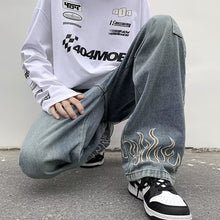 Load image into Gallery viewer, Men&#39;s Vintage Flame Printed Jeans
