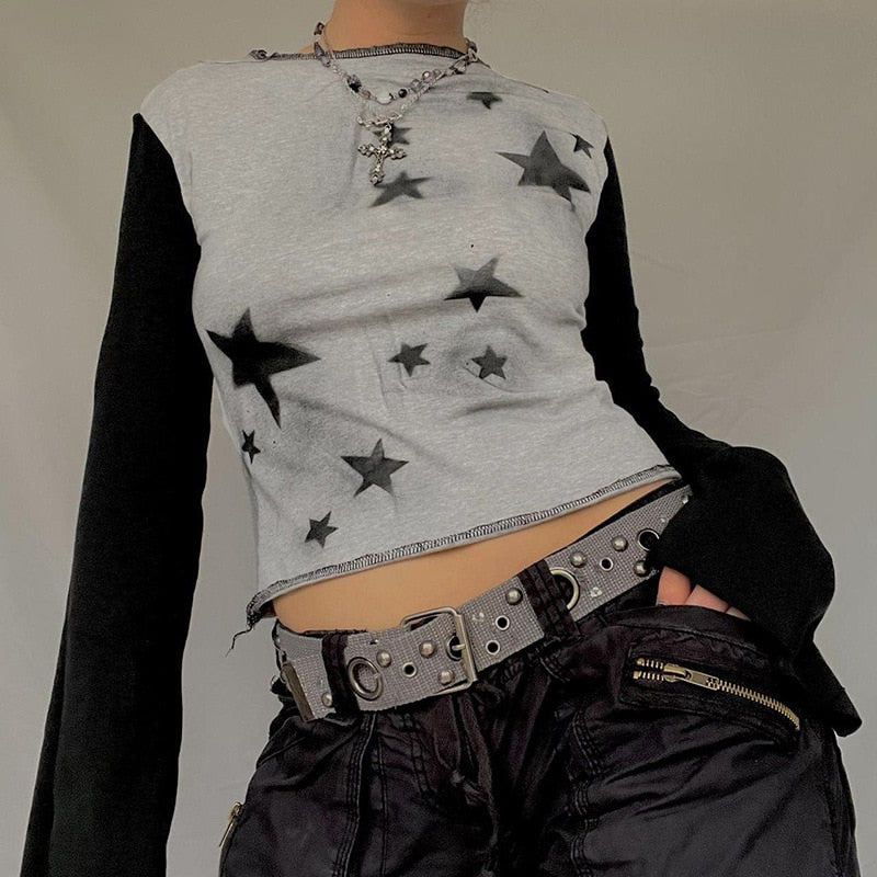 Women's Star Printed Long Sleeve