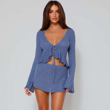 Load image into Gallery viewer, Women&#39;s Long Sleeve Two Piece Mini Set
