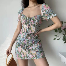 Load image into Gallery viewer, Women&#39;s Floral Short Sleeve Mini Dress
