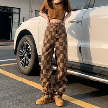Load image into Gallery viewer, Women&#39;s Checkered Streetwear Jeans
