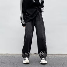 Load image into Gallery viewer, Men&#39;s Vintage Flame Printed Jeans
