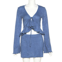 Load image into Gallery viewer, Women&#39;s Long Sleeve Two Piece Mini Set
