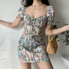 Load image into Gallery viewer, Women&#39;s Floral Short Sleeve Mini Dress
