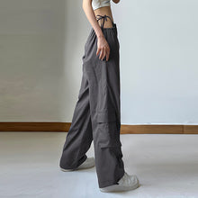Load image into Gallery viewer, Women&#39;s Grey Cut Out Cargo Pants

