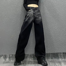 Load image into Gallery viewer, Women&#39;s Graphic Washed Black Jeans
