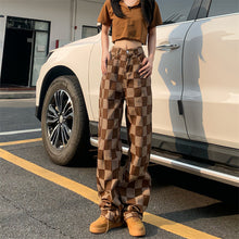 Load image into Gallery viewer, Women&#39;s Checkered Streetwear Jeans
