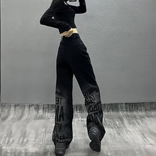 Load image into Gallery viewer, Women&#39;s Graphic Washed Black Jeans
